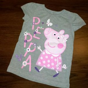 /"NEW/" Peppa Pig ~ Pretty /& Pink SHIRT ~ Toddler Girl/'s Sz 4T 4 Gray GLITTER NWT